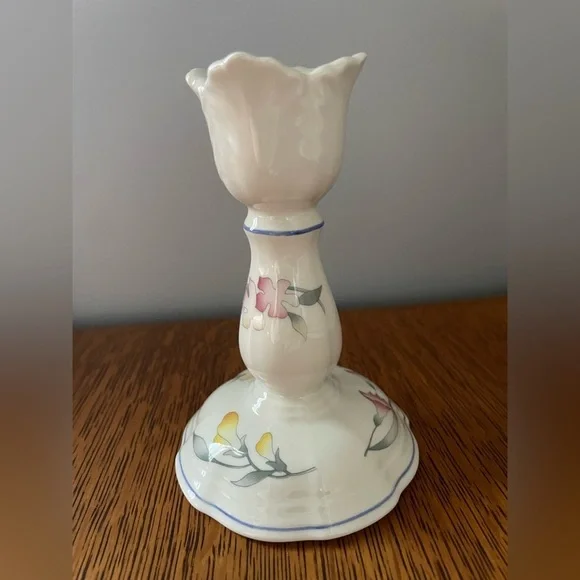 Villeroy & Boch Candlestick Riveria Collection 5β Pink Yellow Tulip Shaped White - Picture 14 of 16